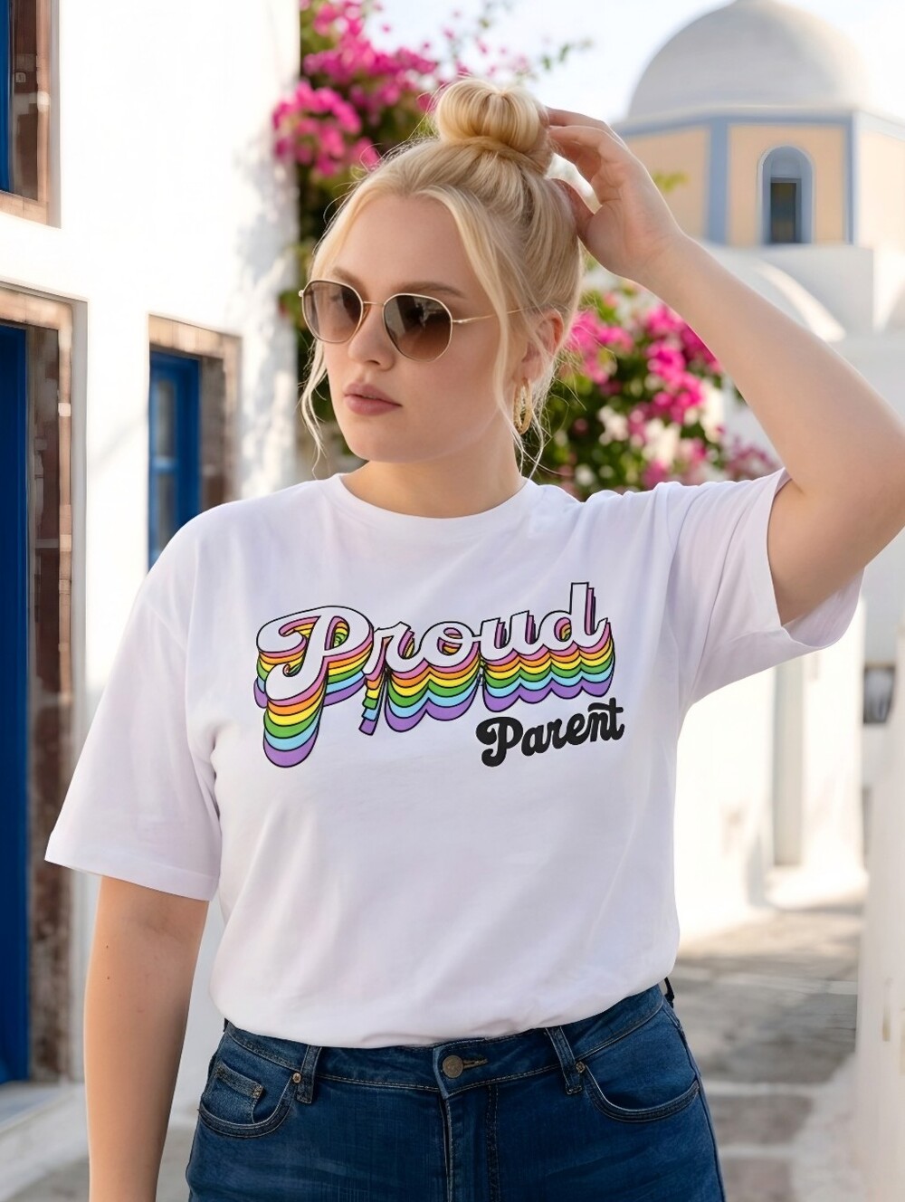 Fashion Nova ✦ Graphic Tee ✦ White Short Sleeve Crew Neck 100% Cotton Rainbow 2X